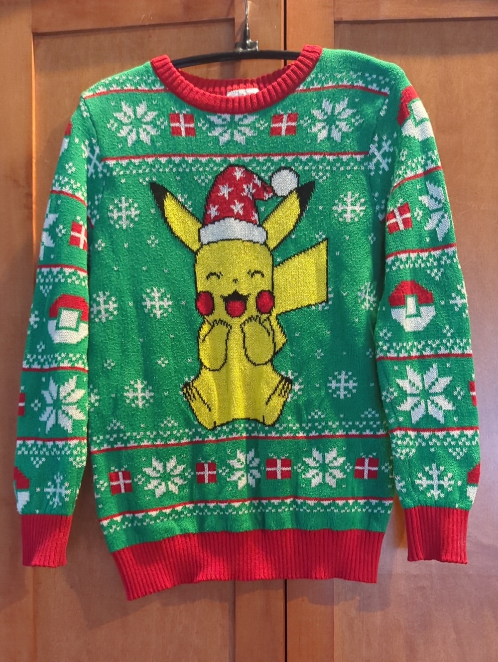 Pokemon Green & Red Pikachu Santa Sweater